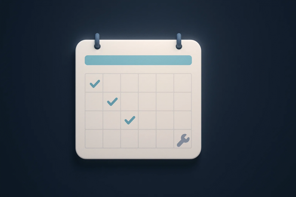 Calendar with checkmarks